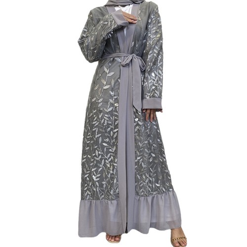 Ramadan Open Robe Abaya Women Embroidery Cardigan Long Dress Muslim Kimono Gown - Picture 24 of 117