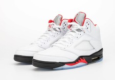 air jordan 5 fire red retro og white
