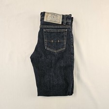 Polo Jeans Boys Sz 14 Dark Wash Denim Yellow Contrast Stitching Style 15941