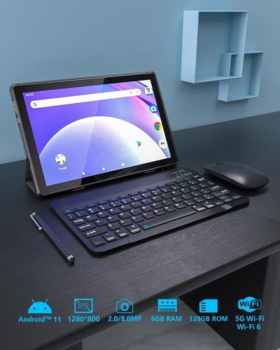Android Tablet 10 Inch Tablets, 2 in 1 With Keyboard Include Mouse... - Picture 2 of 7