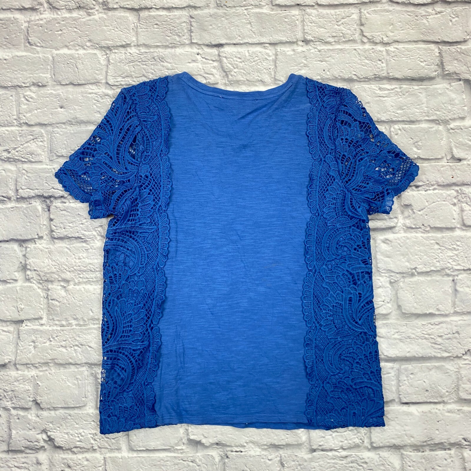 loft-lace-panel-top-size-small-womens-blue-boho-knit-tee-shirt-70247