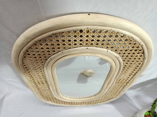 Handmade Rattan Mirror, Rattan Rectangle Mirror, Cane Mirror, Boho Mirror Mirror - Picture 5 of 10