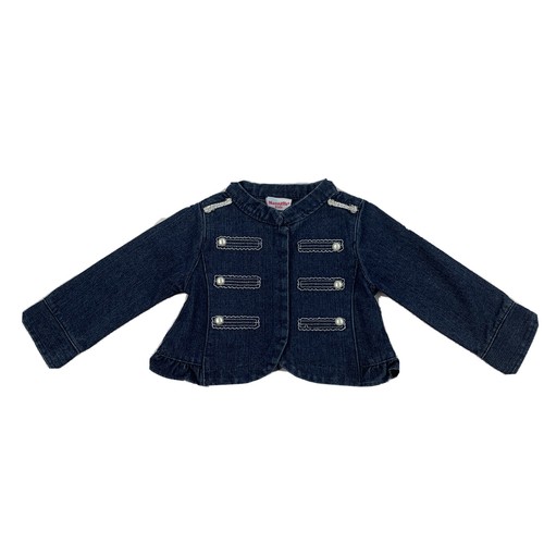 Nannette Kids Baby Girl Denim Blue Pearl Like Buttons Jacket Coat Size 18M - Picture 2 of 10