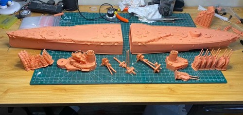 3D Printed 1/350 WWI HMS Agincourt dreadnought battleship (full hull) - Picture 2 of 9