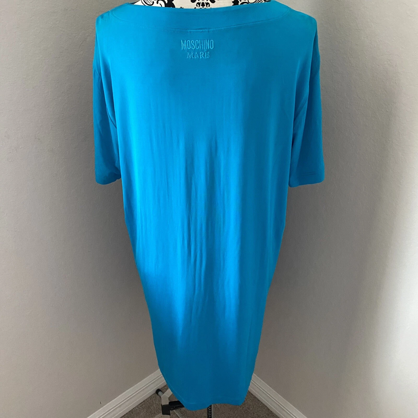 Abito Moschino Mare Designer Taglia S Blu Turchese Made in Italy