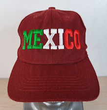 GORRA/GORRA DE BÉISBOL CON CORREA AJUSTABLE BANDERA MEXICANA ROJA, HECHO EN MÉXICO, EXTERIOR