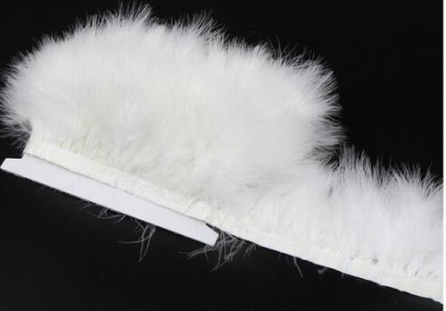 Turkey Marabou Fringe Trim 10 Yards Turkey Feather Marabou Fringe Sewn On Tape - Picture 30 of 45