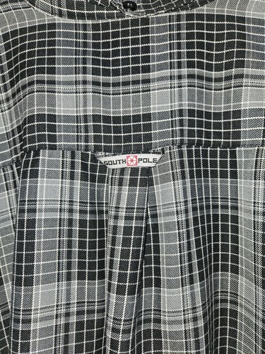 South Pole Men's Black Gray Plaid Long Sleeve Button Down Shirt Size XL - Picture 9 of 11