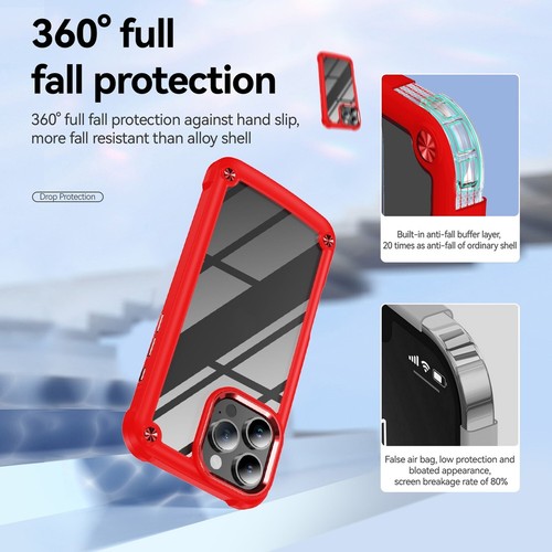 Funda transparente con botones metálicos y bordes de cámara para iPhone 16 Pro Max Plus - Imagen 41 de 41