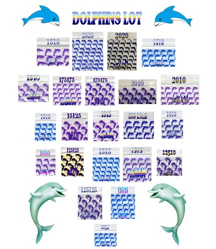 PAQUETE DE 100 DELFINES AZULES 12510 Bolsas con cremallera Apple 1.25X1.0" Mini DELFÍN - Imagen 2 de 13