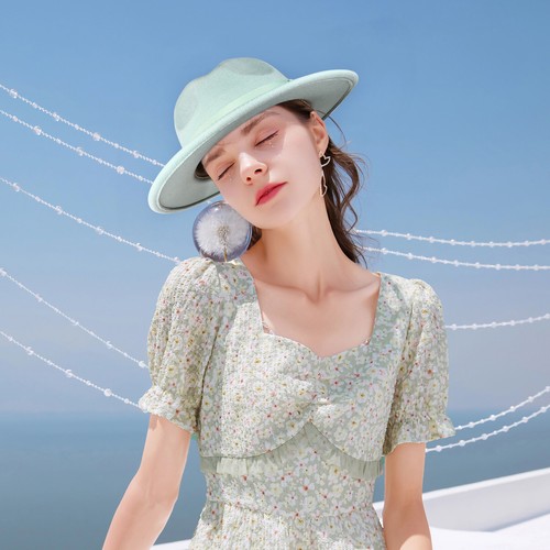 Men Women Wide Brim Wool Felt Fedora Panama Cowboy Girl Hat Casual Jazz Cap - Picture 32 of 61