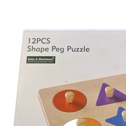 NEW Kids 12 Piece Shape Peg Puzzle - Picture 2 of 7