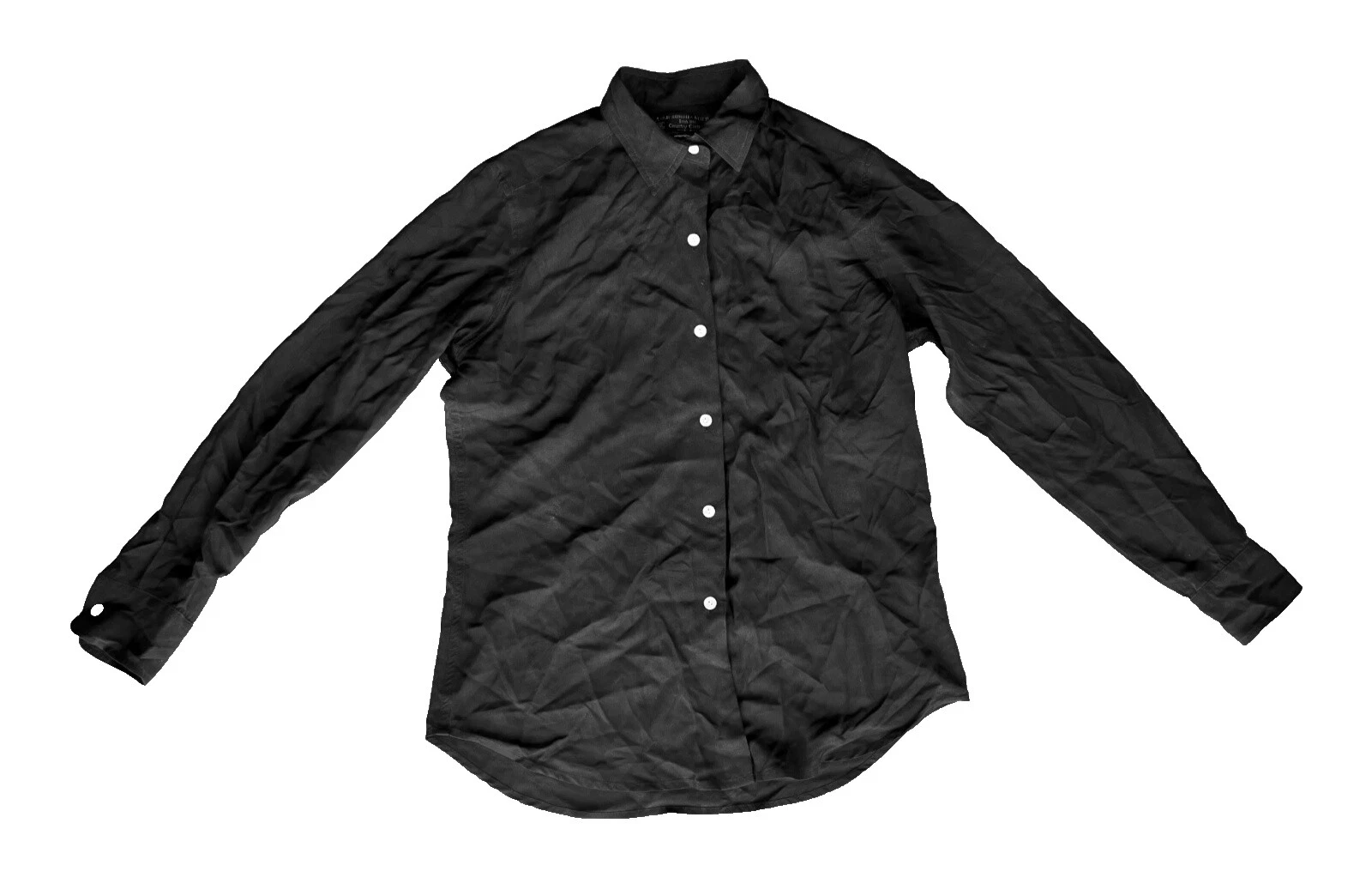 Черные винтажные повседневные рубашки 100% шелк для мужчин