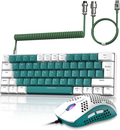 ZIYOULANG T60 Tastiera da gioco meccanica cablata 60% TKL rosso arcobaleno interruttore USB C - Foto 13 di 16