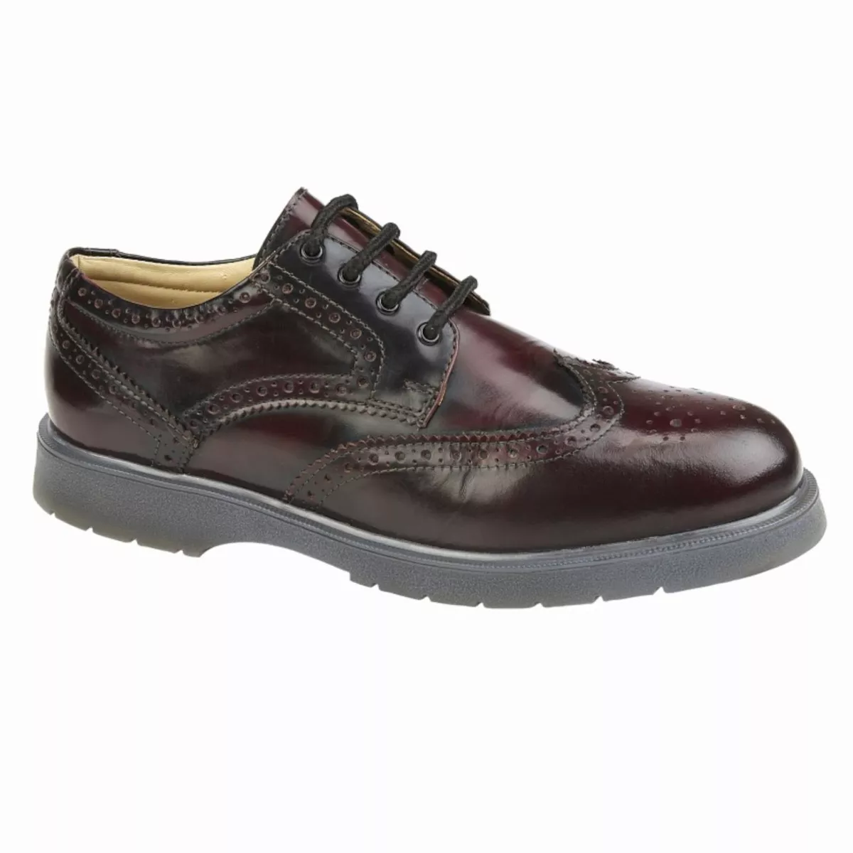 BROGUE LEATHER SHOES RED OXBLOOD HI SHINE MOD SOUL SCOOTER 60 S