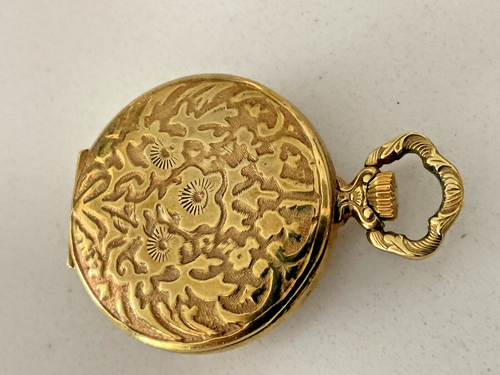 Women Arnex Gold Tone Swiss Pocket Watch 17 Jewels Keeps Time - Picture 8 of 8