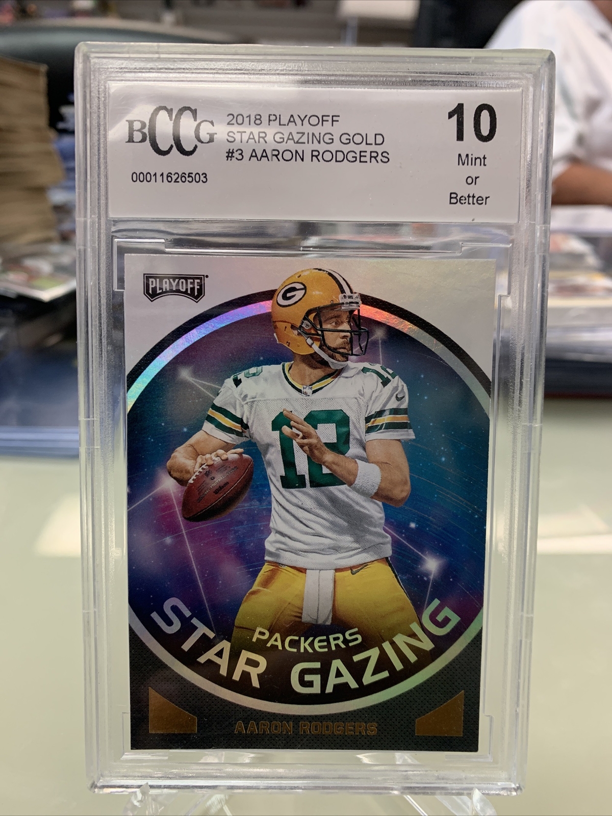 2018 Playoff Star Gazing Gold #3 Aaron Rodgers BCCG10