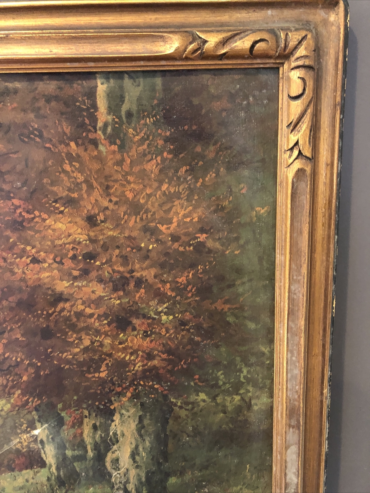 Framed Vintage Print on Canvas Nice Art Nouveau Frame 1940s 23x29 eBay