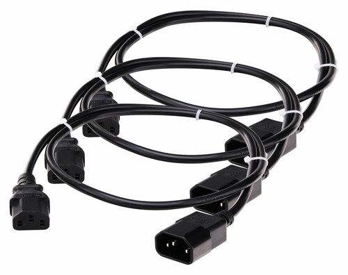 3x NETZKABEL VERLÄNGERUNG AC-STECKER AC-BUCHSE KALTGERÄTE STROM KABEL 1m LÄNGE