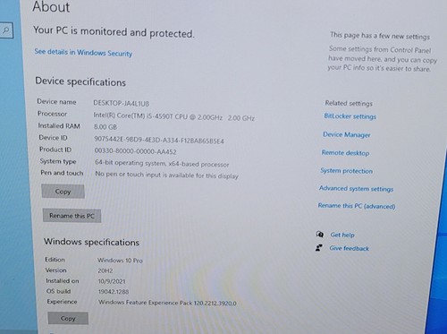 Lenovo ThinkCentre M73 MiniPC (Intel i5-4590T Quad-Core 2GHZ, 8GB, 500GB Win10) - Picture 5 of 7