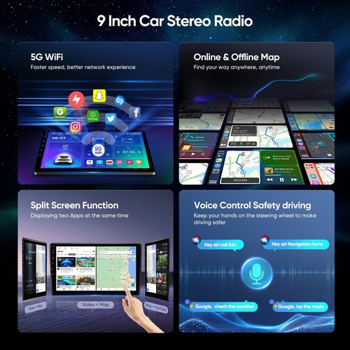 Autoradio Stereo per Toyota Tacoma 2005-2015 Integrato Wireless Carplay Auto 3093 - Foto 7 di 7