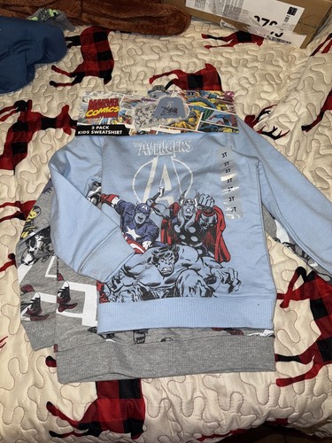 NWT Marvel Comic The Avengers 2 Pack Boys Sweatshirts Size 3T - Picture 2 of 3