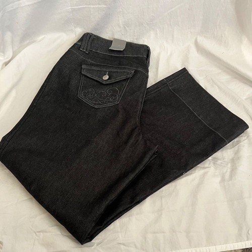 NEU MIT ETIKETT VINTAGE VENEZIA DAMENHOSE WEITES BEIN JEANS ÜBERGRÖSSE 16 - Bild 1 von 11