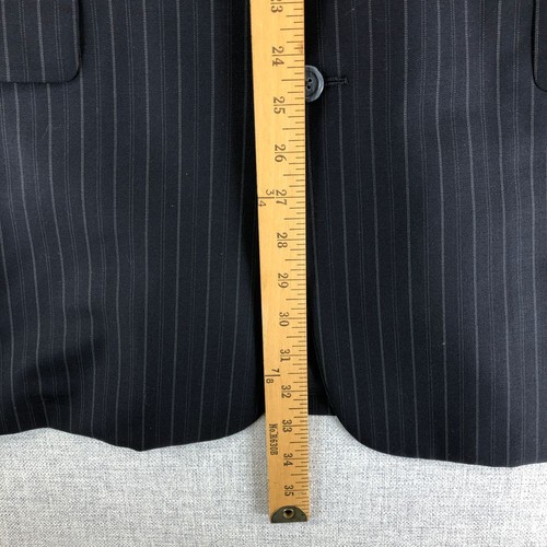 Hickey Freeman Blazer Loro Piana Tasmanian 120s Wool Navy Pinstripe Jacket 41L - Picture 6 of 15