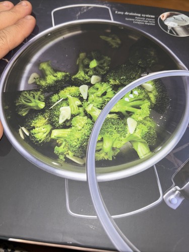 Grüne Pfanne Edelstahl Topf langlebig langlebig langlebig 22 cm - 4,7 l einfaches Abgießen - Bild 4 von 9