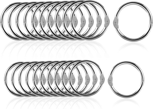 100 Stück Buch Ringe, 2 Größen Metall Ringe Verbinder Loseblatt Binder Ringe, Pe - Bild 9 von 12