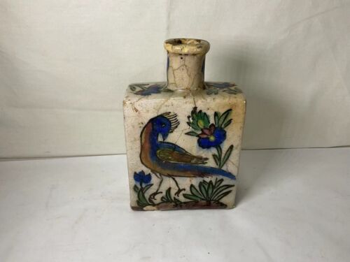 VV57 Vintage Antique 19th Century Persian Beautiful Floral Porcelain Pot - Picture 2 of 6