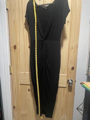 Haute Monde Maxi Dress Black Size L. Ruched Center New - Picture 8 of 8