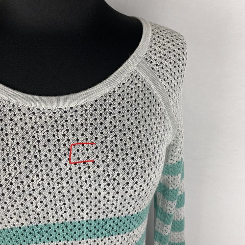 Converse S gestreifter offener lockerer Strickpullover Acryl leichter Pullover OT - Bild 4 von 12
