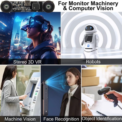 SVPRO 1200P 60fps Global Shutter USB Kamera mit Dual M12 Objektiv 3D Stereo Wide... - Bild 6 von 8