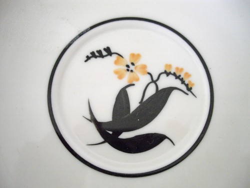 Vintage Syracuse China RESTAURANT Orange POPPY Flowers 6" Saucers ~ Set of 5 ~ - Picture 4 of 9