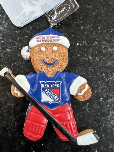 New York Rangers NHL Team Logo Gingerbread Man adorno de Navidad foco - Imagen 2 de 2