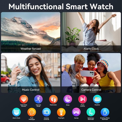 Smart Watch Men Women 1.85" HD Fitness Tracker with Call Function 1000 mAh IP68 - Picture 2 of 8