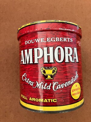 Vintage Amphora Douwe Egberts  Holland Pipe Tobacco Cavendish Tin 7Oz. Empty