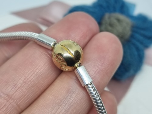 GENUINE PANDORA Moments 18k Gold Plated Clasp Necklace S925 ALE ๐ 45cm - Picture 8 of 13