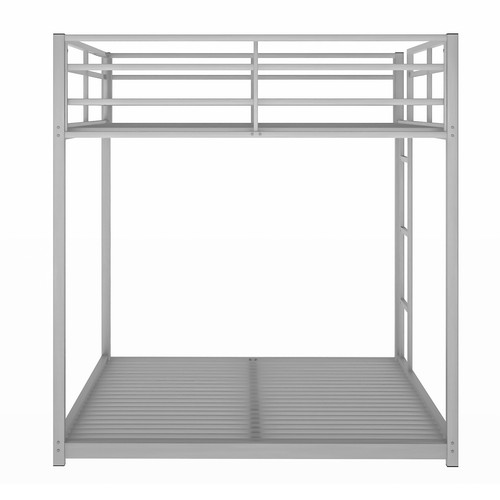Full Over Ful Bunk Bed Metal Bed Frame Built-in Ladder for Small Space Furniture - Picture 10 of 11