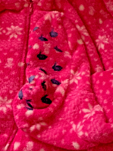 JENNI Einteiler Schneehasen durchgehender Fleece Schlafanzug mit Kapuze Füße Gr. XL - Bild 4 von 10