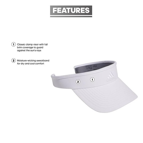 adidas M1121 Women's White Match Visor One Size - Picture 10 of 10