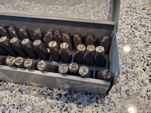 Standard Steel Hand Stamp Set, 1/2 in Shank ~ Numbers/Letters/& C.H. Hanson - Picture 2 of 6