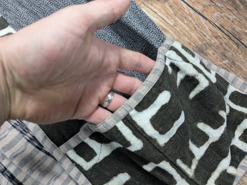 Vtg Veranda Wear Art to Wear Jacket XL? Handwoven Cotton Lagenlook Beige Black - Picture 8 of 14