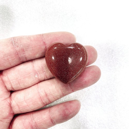 2pcs Natural Sandstone Heart Palm Reiki Gemstone Crystal Quartz Healing Decorate - Picture 2 of 7