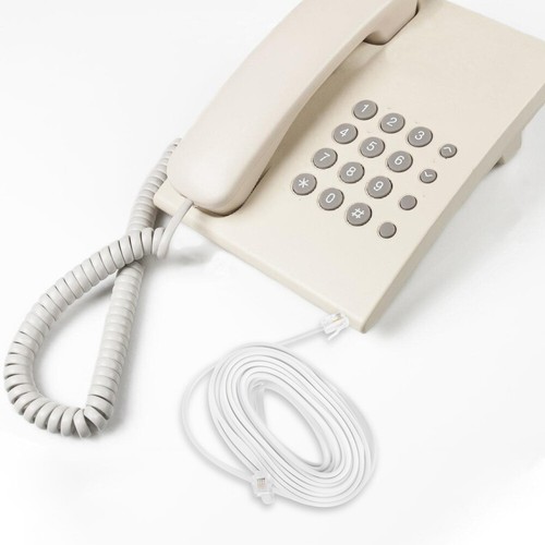 Telephone Line Cord Extra Long for Landline Connector Plug Cable - Zdjęcie 6 z 12
