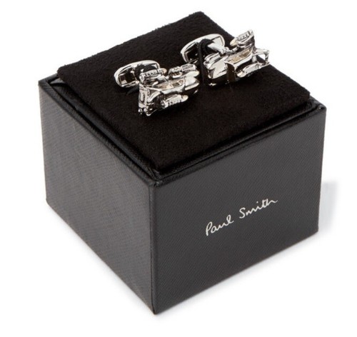 Paul Smith Space Car-Themed Cufflinks Silver-Golden Cuff Links Futuristic New - Picture 7 of 10