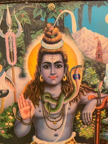 "Cornice vintage, cornice fotografica Lord Shiva, cornice dipinta decorazione da parete -9 x 12" - Foto 7 di 10