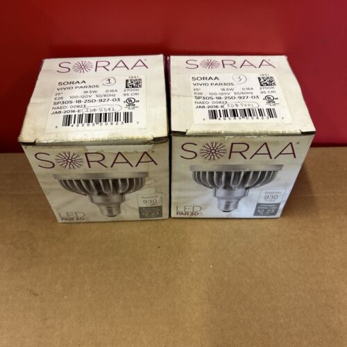 2x Soraa VIVID PAR30S Light Bulb 2700K 18.5W SP30S-18-25D-927-03 LED Light Bulb