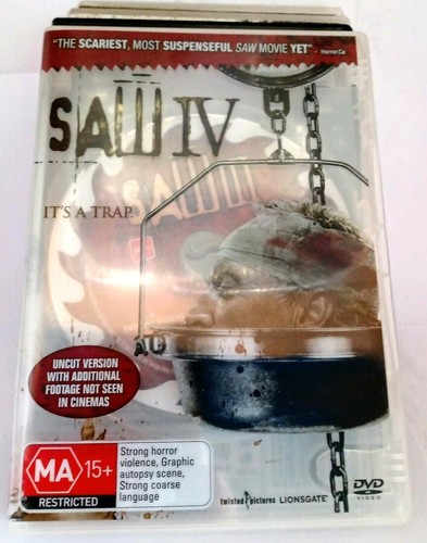 Saw 1,2,3 & 4 - 4 x DVDs Rated MA PAL Region 4 Ex Rental Collectible. - Picture 4 of 6